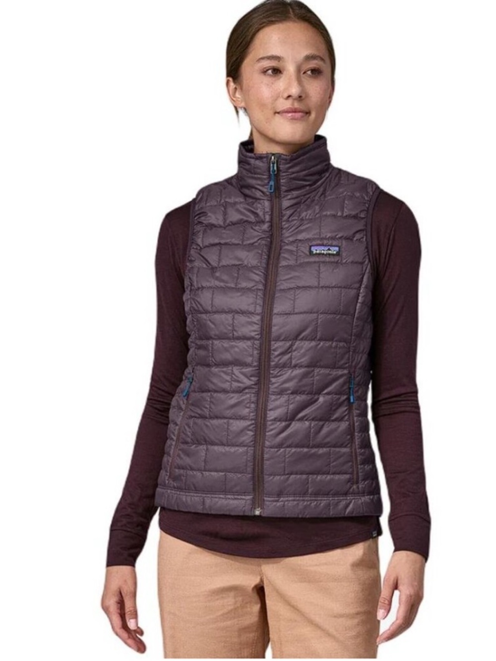 Patagonia Nano Puff Vest Medium Purple PrimaLoft Insulated Packable Full Zip